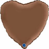 Folieballon Hart - Chocola Bruin - 45 cm