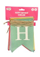Vlaggenlijn - Happy Birthday - Canvas Multicolor