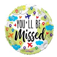 Folieballon Reizen - You&rsquo;ll Be Missed - 45 cm - Helium- en Luchtvulling