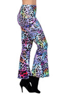 Broek Panter - Foute Party Neon - Paars en Blauw - Dames
