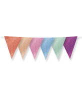 Versiering Vlaggenlijn - Glitter Multicolor - Papier - 6 meter
