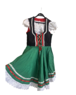 Tweedekans - Nieuw - Dirndl Jurk Oktoberfest - Zwart-Groen - 2-delig - D