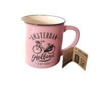Souvenir Mok - Beker Holland Fiets Amsterdam - Roze