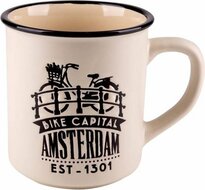 Beker Holland creme Amsterdamse fietsen