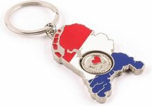 Sleutelhanger landkaart zilver Holland