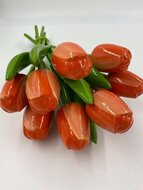 Tulp hout op steel oranje-rood