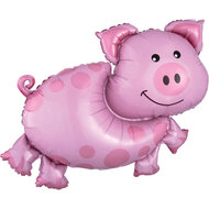 Folieballon Dieren - Roze Varken - 89 cm