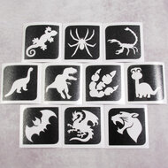Grimas Sjablonen - Glittertattoo - Dino - 10 stuks