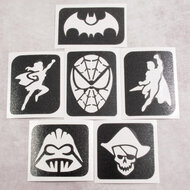 Grimas Sjablonen - Glittertattoo - Hero - 6 stuks