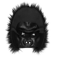 Masker Gorilla - Pluche Zwart - Dierenmasker Aap - Volwassenen