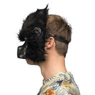 Masker Gorilla - Pluche Zwart - Dierenmasker Aap - Volwassenen