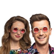 Feestbril - Hippie Bril - Crystal Flower Power