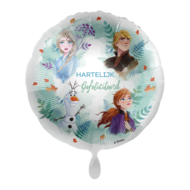 Folieballon - Frozen Hartelijk Gefeliciteerd - 45 cm - Helium- en Luchtvulling