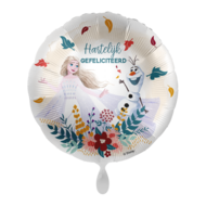 Folieballon - Frozen Olaf & Elsa - Hartelijk Gefeliciteerd - 45 cm