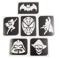Grimas Sjablonen - Glittertattoo - Hero - 6 stuks