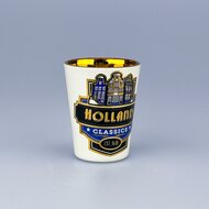 Shotglas - Holland Huisjes Blauw - Goudfolie