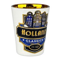 Shotglas - Holland Huisjes Blauw - Goudfolie