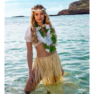 Hawaii Krans Lulani - Tropisch Strandfeest - Bloemenkrans met Groen