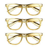 Partybrillen set goud 3 stuks