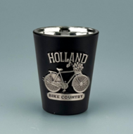 Shotglas - Holland Fiets Metaal - Zwart-Zilver