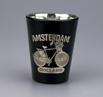 Shotglas - Amsterdam Fiets Metaal - Zwart-Zilver