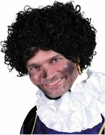 Zwarte piet pruik luxe