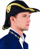 Napoleon hoed zwart met goudgalon