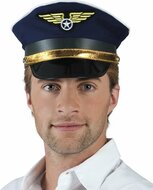 Pilotenpet gezagvoerder blauw verstelbaar