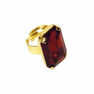 Sinterklaas Ring - Rechthoek Verstelbaar - Donkerrood-Goud