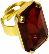 Sinterklaas Ring - Rechthoek Verstelbaar - Donkerrood-Goud