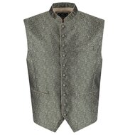 Oktoberfest Traditioneel Vest - Herenvest Jacquardpatroon - Groen-Beige
