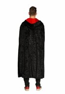 Halloween Cape - Capuchon - Zwart-Rood - Volwassenen