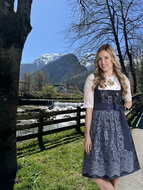 Dirndl Jurkje - Jacquard - Nachtblauw Gitter - Dames