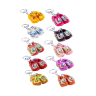 Klomp sleutelhangers fuchsia dubbel