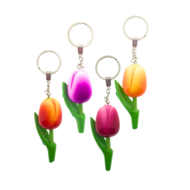 Sleutelhanger tulp paars/wit
