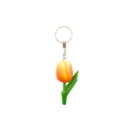 Sleutelhanger tulp oranje/wit
