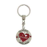 Sleutelhanger mono spinning i love Holland hart rood