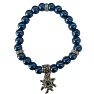 Oktoberfest Armband - Blauwe Parels en Edelweiss