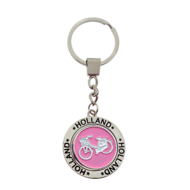 Sleutelhanger mono spinning fiets roze