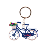 Sleutelhanger Fiets blauw met tulpen Holland
