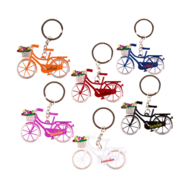 Sleutelhanger Fiets blauw met tulpen Holland