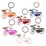 Sleutelhanger Fiets blauw met tulpen Holland