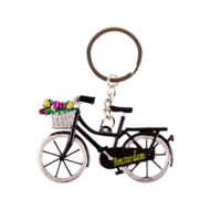 Sleutelhanger Fiets rood met tulpen Holland