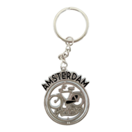 Sleutelhanger mono spinning Amsterdam fiets zwart