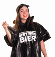 Poncho Zwart - Regende Het Maar Meters Bier - Volwassenen