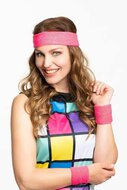Zweetbandjes Set Roze - Neon Disco Party