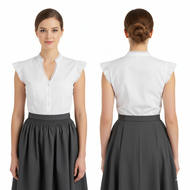 Dirndl Blouse Oktoberfest - Wit - Met Kapmouwtjes en Kant - Dames