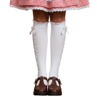 Oktoberfest - Kniekousen Dames Met Strik Wit