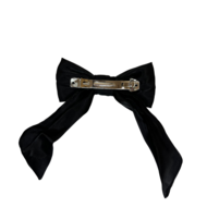 Haarstrik Zwart Klein - Haarklip Halloween Satijn - 2 stuks
