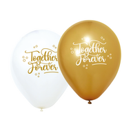 Huwelijk Ballonnen - Together Forever - Goud-Wit - 8 stuks 